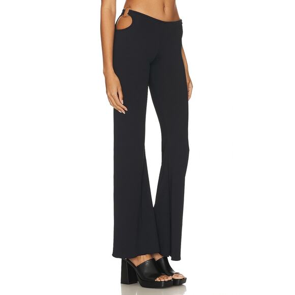 Revolve INDAH Black Ring Bootleg Pants Women's Size XS Cutouts Flare Leggings - Picture 1 of 13